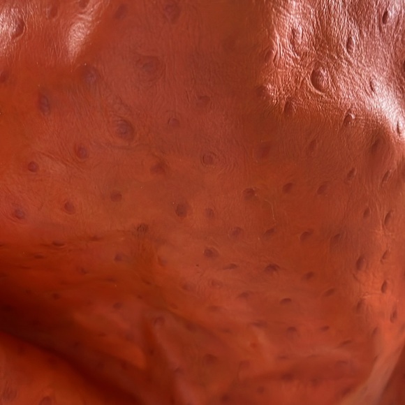 GUC shoulder bag ostrich leather has interior paint inside. - Picture 4 of 9